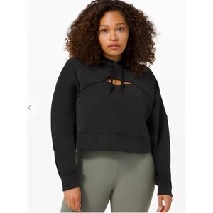Lululemon Get Centered Crop Hoodie Black Nulu Size 6